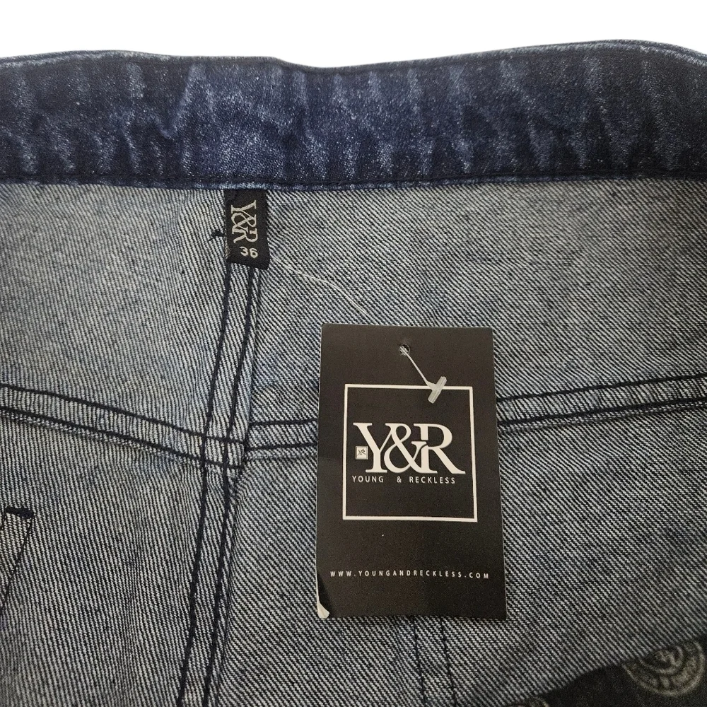 Young & Reckless Dip Dye Jeans In Blue Size 36 NWT